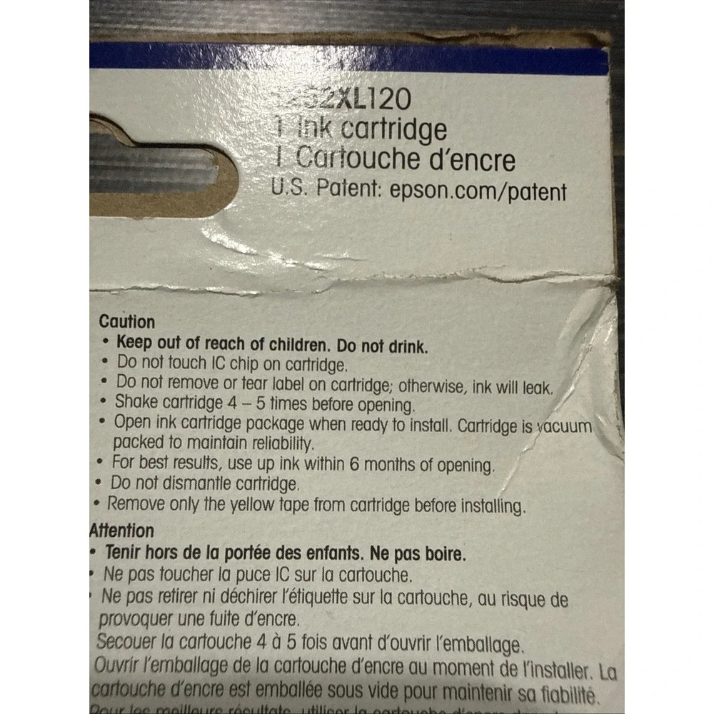 Genuine Epson 252 XL High Yield Black Ink T252XL120 Sealed Box NEW 01/2024